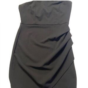 Strapless black Ruched Mini dress